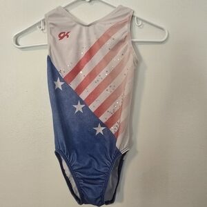 Gk Elite Gymnastics Leotard Red White Blue CL Child Large Dance